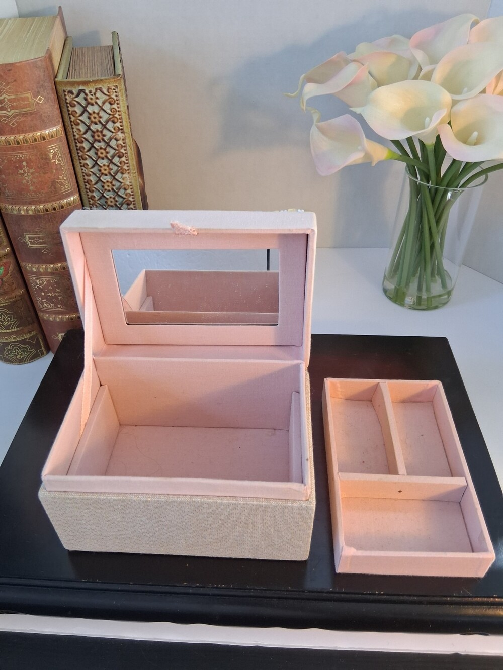 VTG Pier 1 Bejeweled Pink Keepsake Box - Multi Level, Retired, Pinky Taupe - Picture 10 of 16